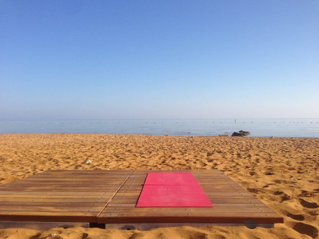 Ramla bay Gozo yoga mat