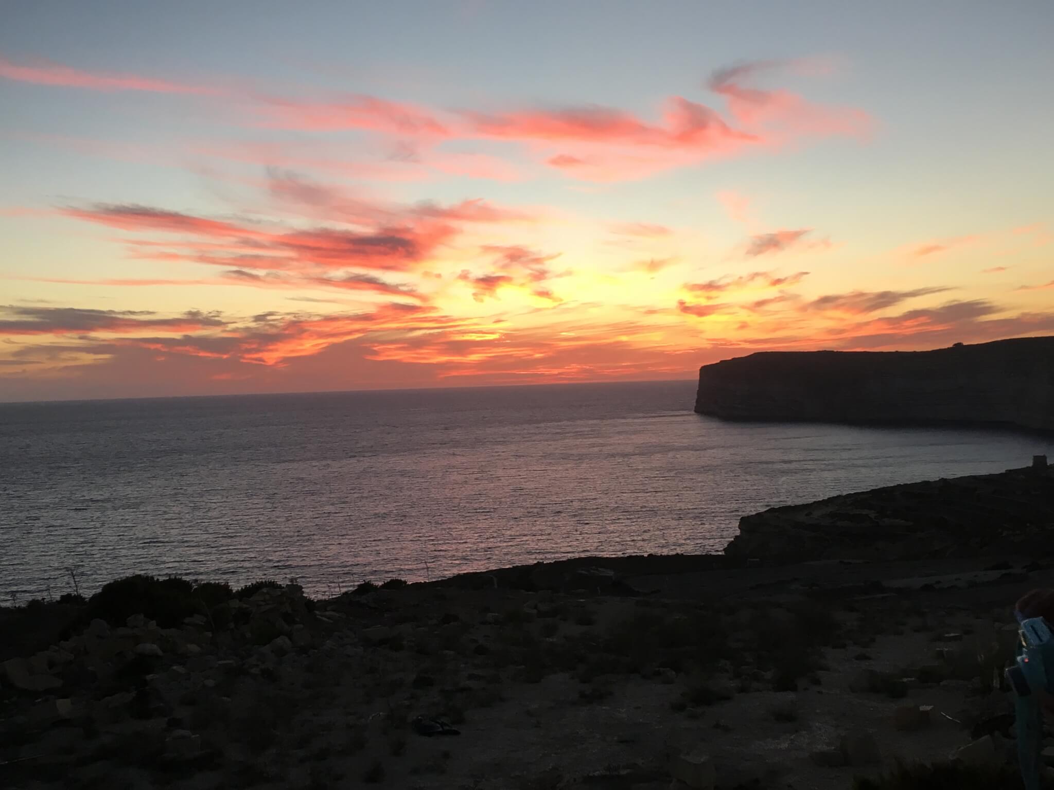 Gozo sunset cliffs